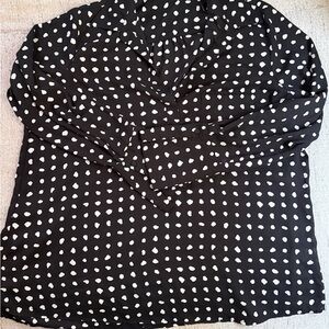Pleione Black Blouse with White Dots